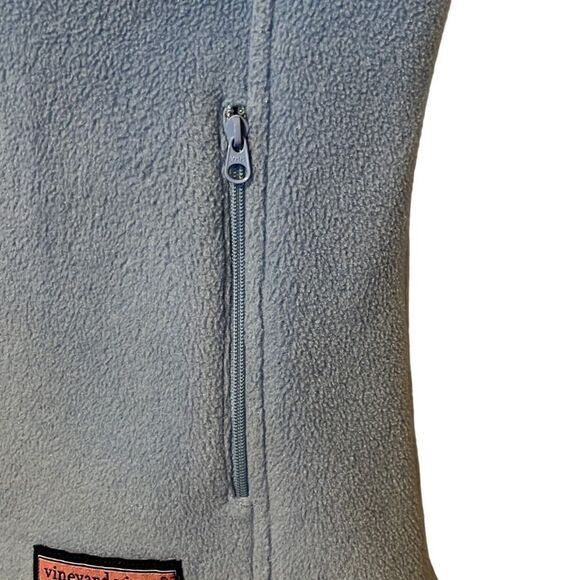 Vineyard Vines women's Vest Size Large front logo'd side zip pockets fleece blue - Picture 6 of 9